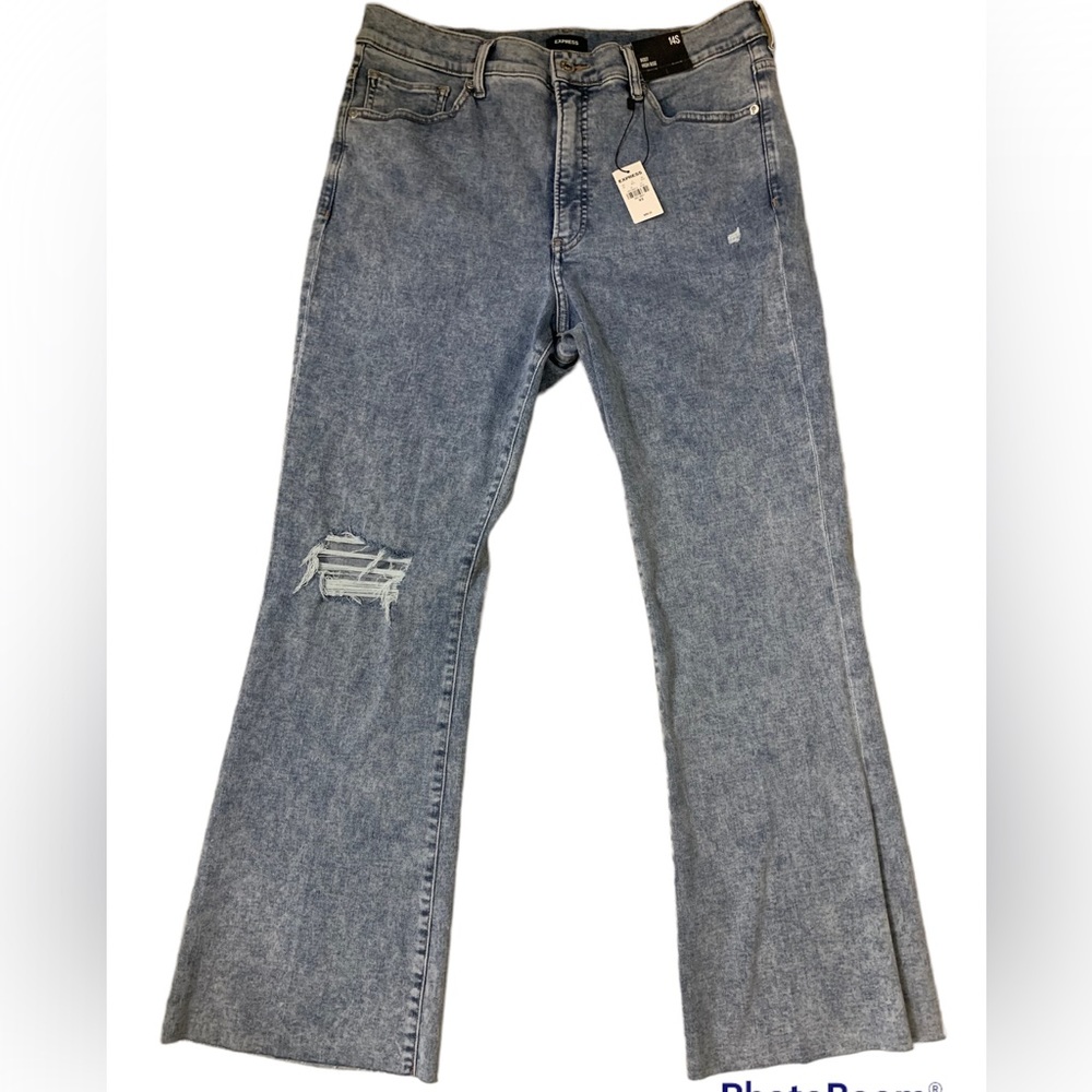 Express Acid Wash High Rise Boot Cut Jeans - Women size 14